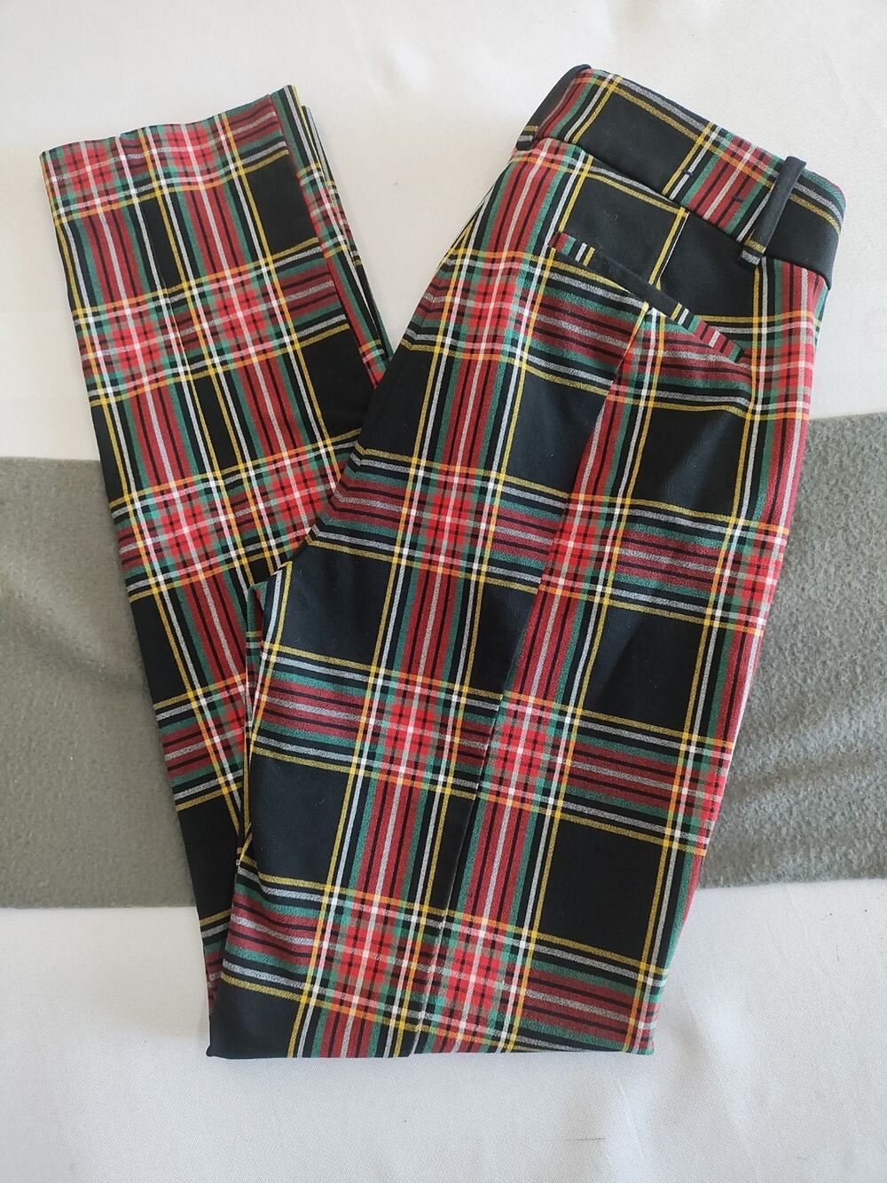 J Crew BC606 NWT Size 0 Beautiful Full-length Ruby Pant in Stewart Tartan Plaid